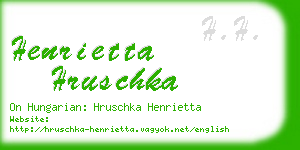 henrietta hruschka business card